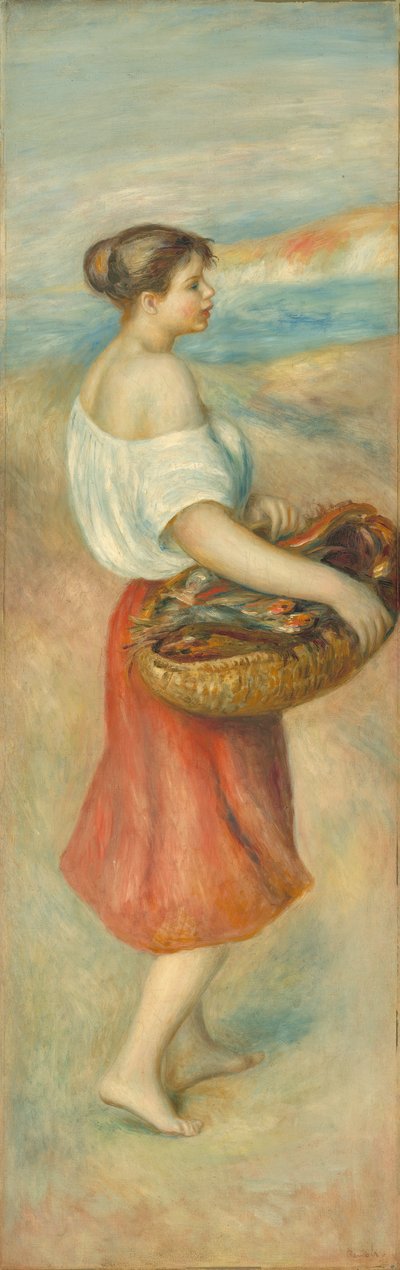 Girl with a Basket of Fish by Pierre Auguste Renoir